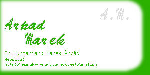 arpad marek business card